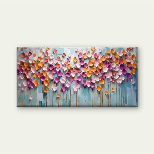 Abstract Landscape with a Blue Wall Art Canvas Office Home Room Framed 80x45cm