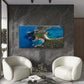 Drone Shot Breathtaking Shore Wall Art Canvas Office Home Room Framed 120x60cm