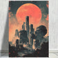 Retro Sci-Fi Cityscape Canvas Print 100% Australian Made 40x60cm Stretched Canvas Ready to Hang