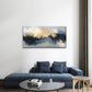 Abstract Navy Gold Cloud Oil Paint Wall Art Canvas Office Home Framed 120x60cm