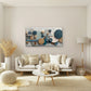 Featuring Blue And Golden Circl Wall Art Canvas Office Home Room Framed 120x60cm