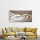 Abstract Wave Design in Neutral Wall Art Canvas Office Home Room Framed 120x60cm