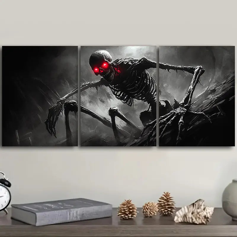 3pcs Hell-Monster Theme Metal Print Ready to Hang Art