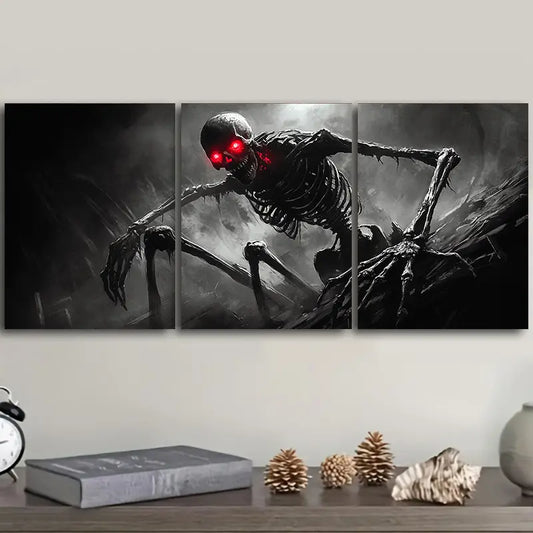 3pcs Hell-Monster Theme Metal Print Ready to Hang Art