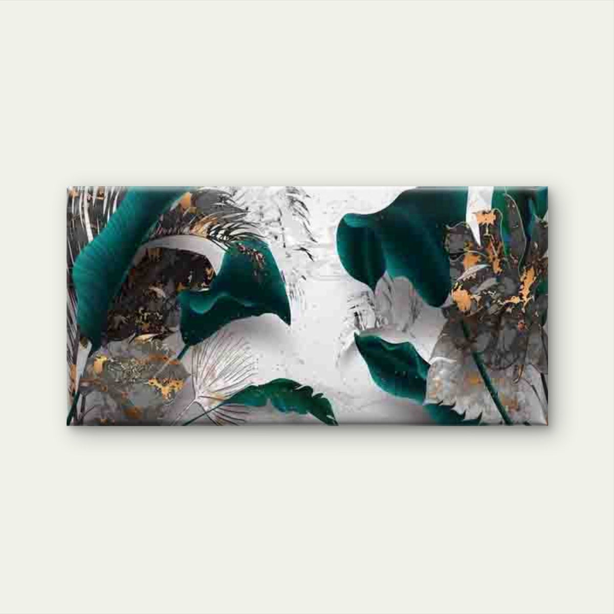 Abstract Tropical Leaves Wall Art Canvas Office Home Room Framed 120x60cm