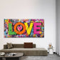 Urban Street Art with Love Wall Art Canvas Office Home Room Framed 120x60cm
