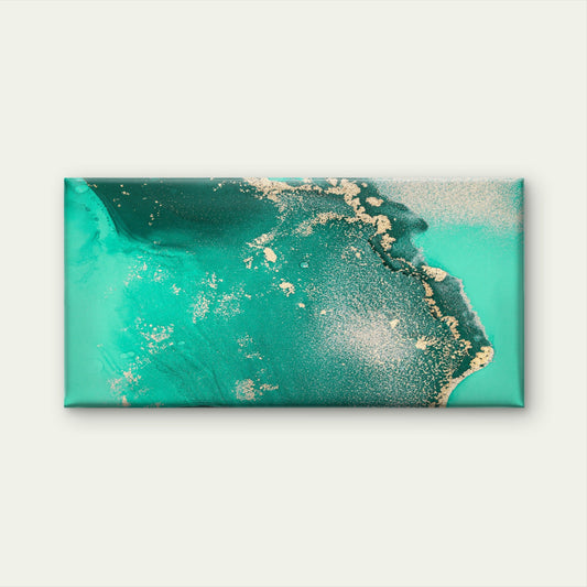 Green Ink Gold Abstract Wall Art Canvas Office Home Room Framed 80x45cm