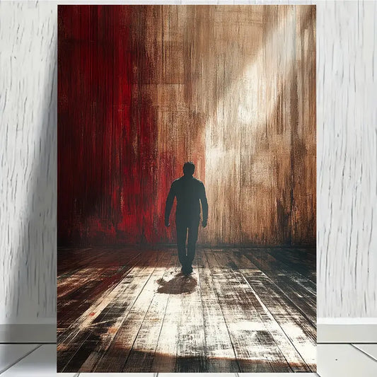 Walking Man Abstract Chic Frameless Canvas Wall Art Print 100% Australian Made 40x60cm Stretched Canvas Ready to Hang