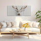 3pcs Rustic Deer Head White and Brown Metal Print Ready to Hang Art