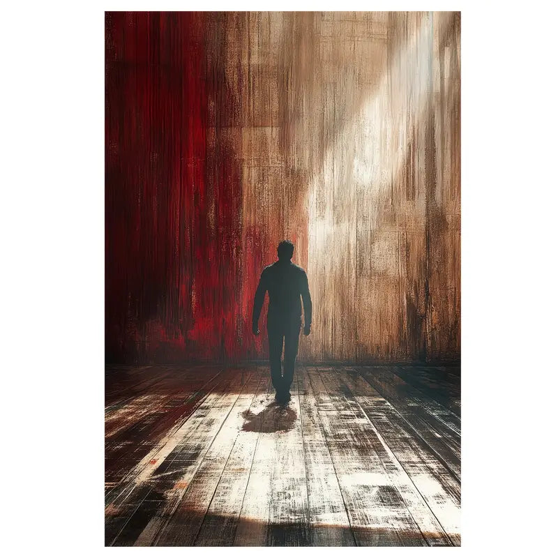 Walking Man Abstract Chic Frameless Canvas Wall Art Print 100% Australian Made 40x60cm Stretched Canvas Ready to Hang