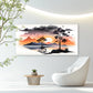 Mountain Lake Sunset View Wall Art Canvas Office Home Room Framed 120x60cm