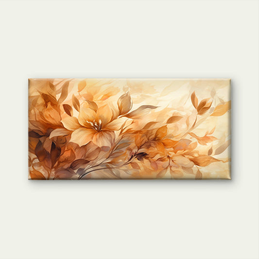 Warm Autumn Floral Display Wall Art Canvas Office Home Room Framed 80x45cm
