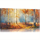Autumn Birch Tree Vibrant Fall Foliage Forest Wall Art canvas office home room framed 120x60cm