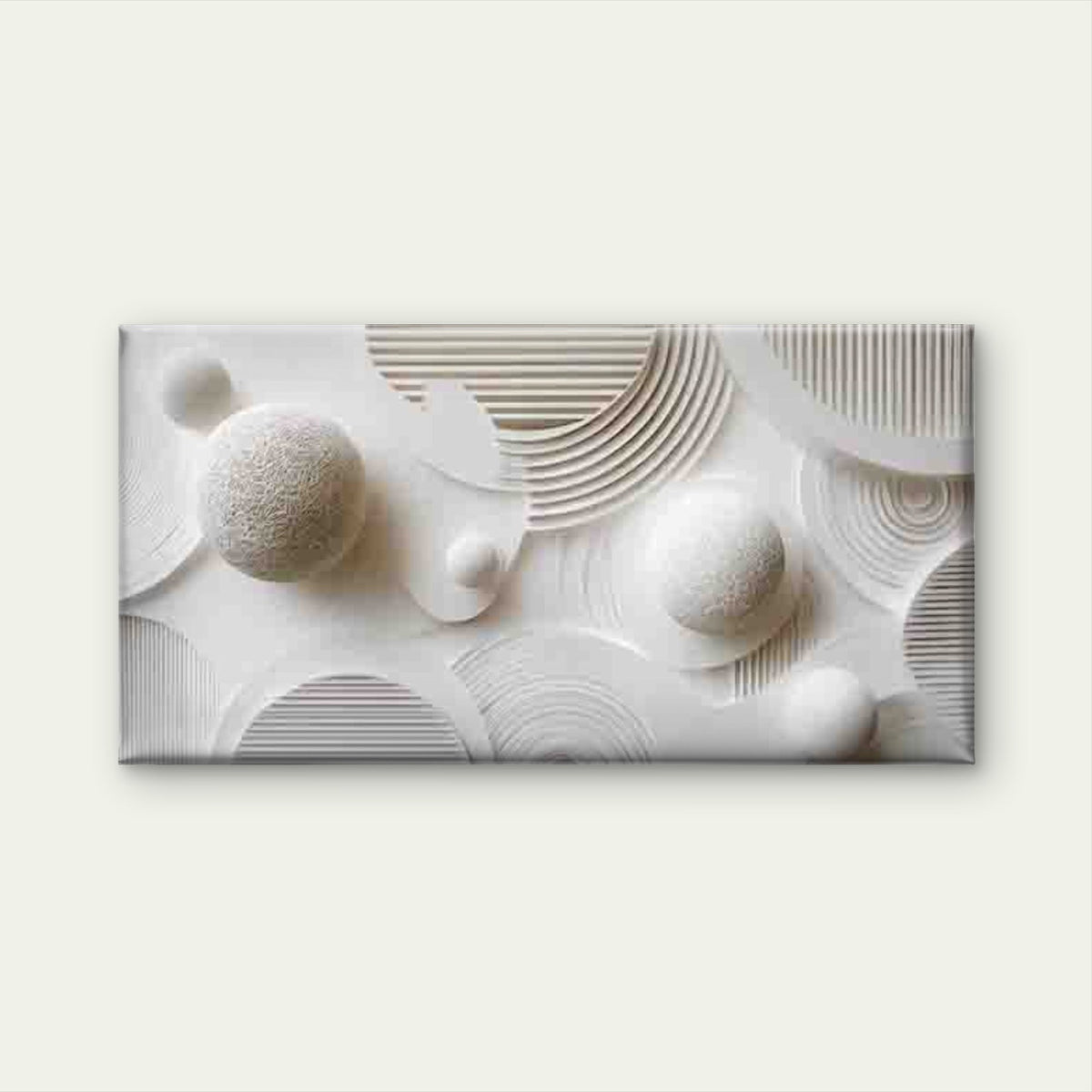 White Sphere Design with Curved Wall Art Canvas Office Home Room Framed 120x60cm