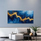 Azure Gold Marble Effect Wall Art Canvas Office Home Room Framed 120x60cm