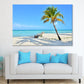 Coconut Palm Tree On Beach Print 100% Australian Made Stretched Canvas Ready to Hang - BC-105