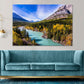 Pine Trees Covered River & Mountains Print 100% Australian Made Stretched Canvas Ready to Hang - NT-105