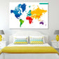 Color Vector Political World Map Print 100% Australian Made Stretched Canvas Ready to Hang - MP-105