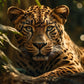 Wild Leopard Jaguar Close Up Jungle Animal Wall Art Canvas Office Home Room Framed 80x45cm