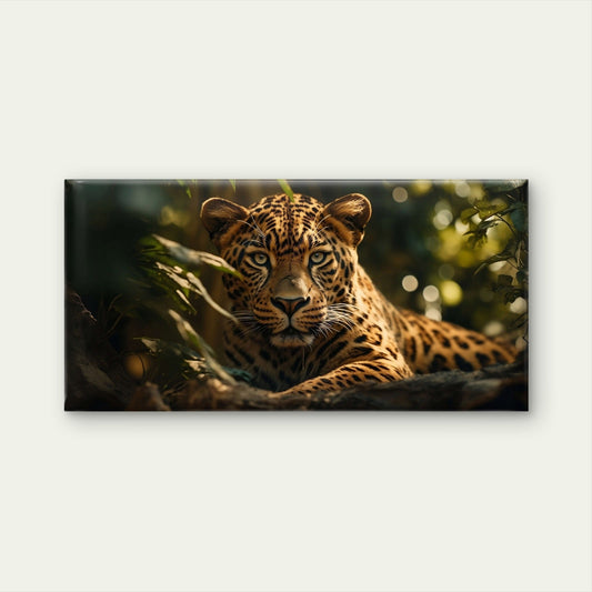 Wild Leopard Jaguar Close Up Jungle Animal Wall Art Canvas Office Home Room Framed 80x45cm