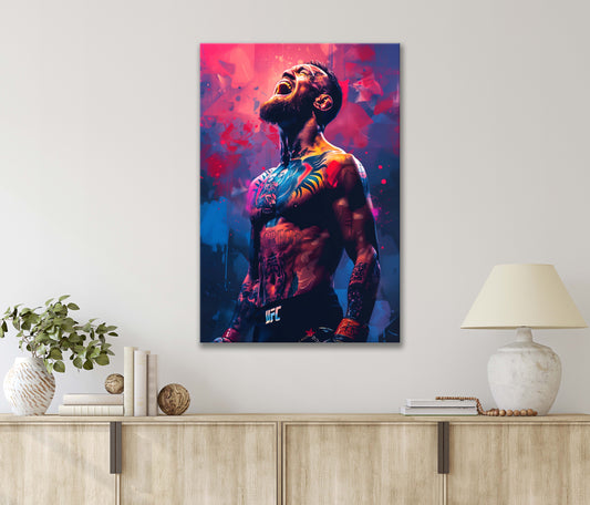 UFC Fighter By A Color Background Print 100% Australian Made 40x60cm Stretched Canvas Ready to Hang