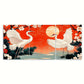 3pcs Red White Golden Green Paint Crane Metal Print Ready to Hang Art