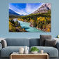 Pine Trees Covered River & Mountains Print 100% Australian Made Stretched Canvas Ready to Hang - NT-105