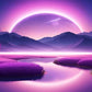 Purple Moon Tropical Night Wall Art Canvas Office Home Room Framed 120x60 cm