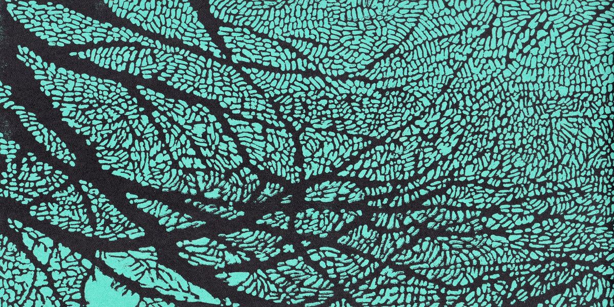 Teal Organic Cellular Pattern Wall Art Canvas Office Home Room Framed 120x60cm