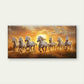White Horses Golden Sunset wall canvas office home room framed 120x60cm