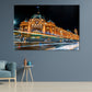 Flinders Station Night View Melbourne Print 100% Australian Made Stretched Canvas Ready to Hang - AU-105