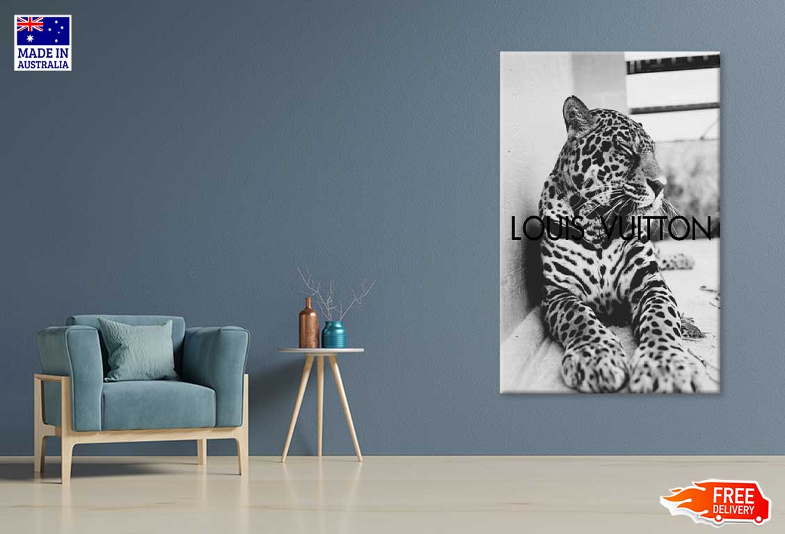 B&W Leopard Fashion Design Print 100% Australian Made Stretched Canvas Ready to Hang - FS - 119