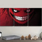 3pcs Red Monster Faced Metal Print Ready to Hang Art