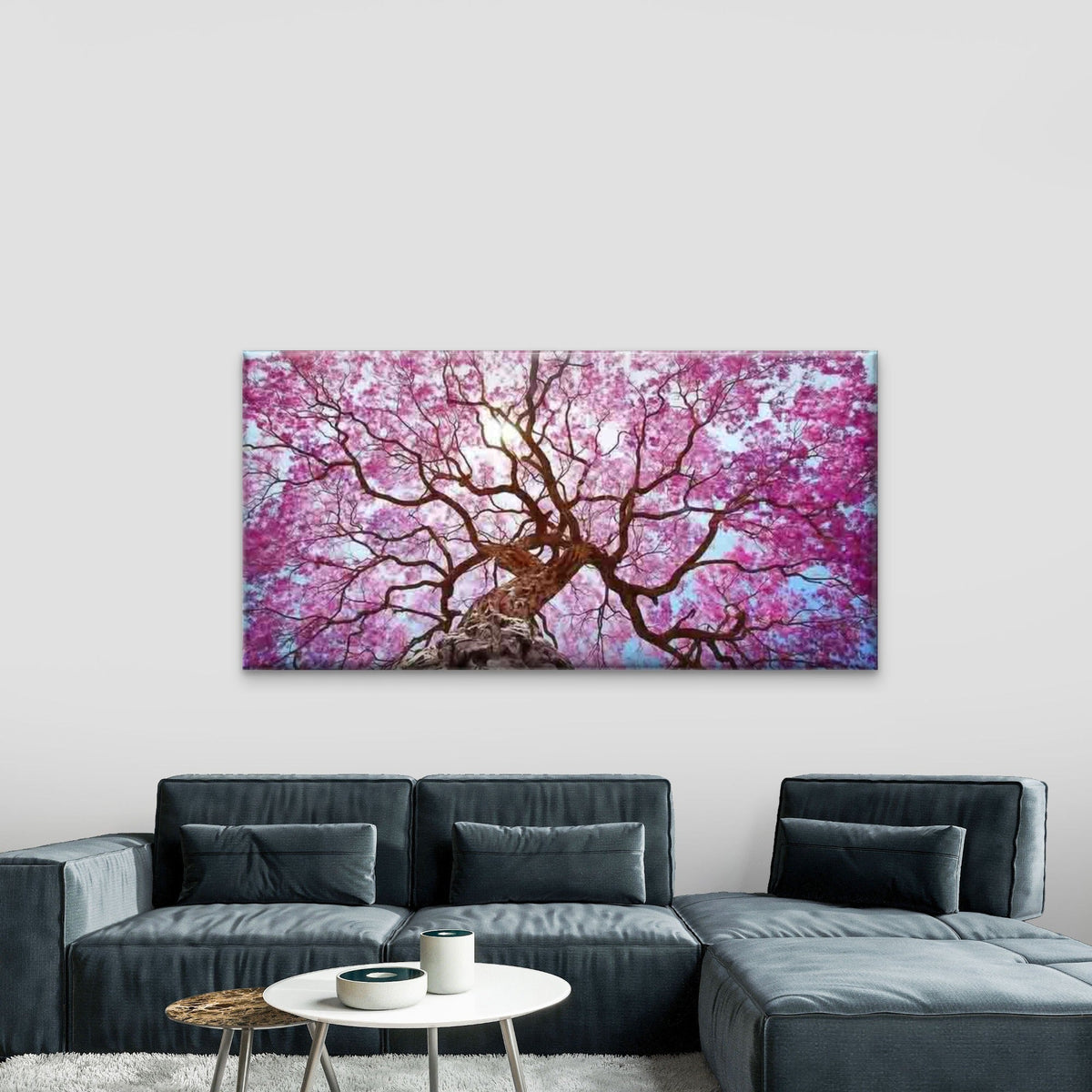 Blooming Cherry Blossom Tree Wall Art Canvas Office Home Room Framed 120x60cm