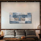 Blue Brown Geometric Block Wall Art Canvas Office Home Room Framed 120x60cm