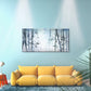 Blue Bamboo Forest Watercolor Paint Wall Art Canvas Office Home Framed 120x60cm
