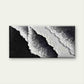 Abstract Black and White Ocean Wall Art Canvas Office Home Room Framed 120x60cm