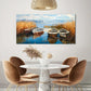 Beach Ocean Reflective Waters & Golden Grasses Wall Art canvas office home room framed 120x60cm