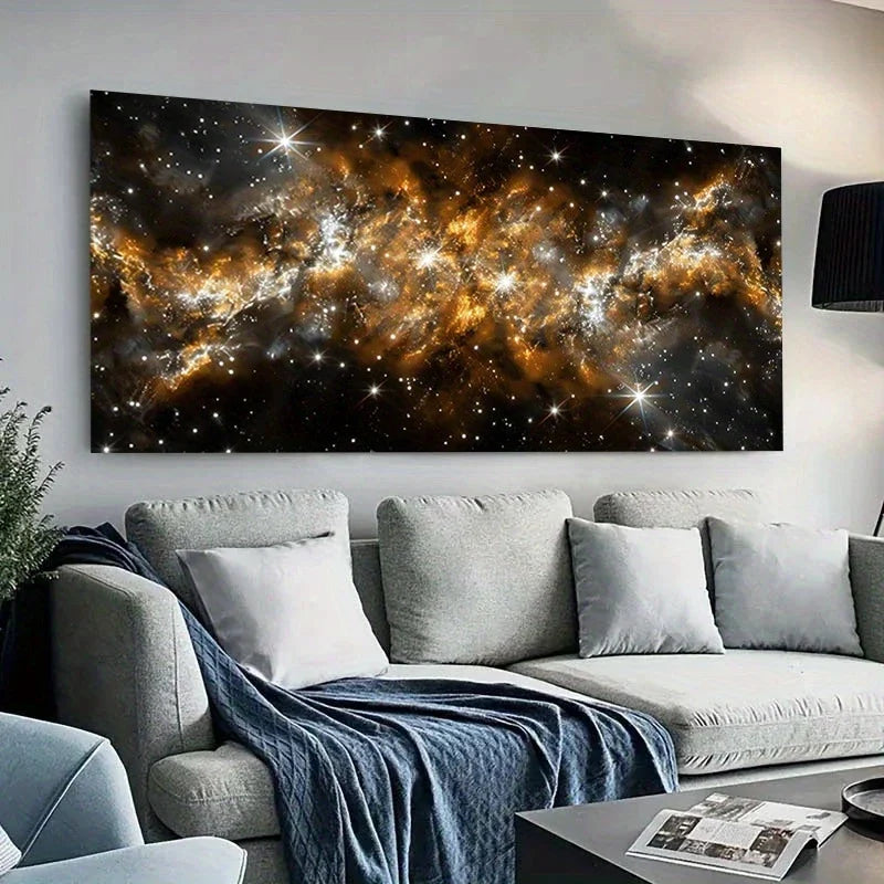 Cosmic Starry Night wall canvas office home room framed 120x60cm