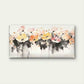 Abstract Watercolor Flowers Wall Art Canvas Office Home Room Framed 80x45cm