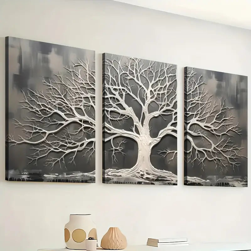 3pcs Simple Wind Abstract Dead Tree Art Wall Art Set Canvas Framed 40x60cm - High Quality Print 100% Australian Made Wall Canvas Ready to Hang