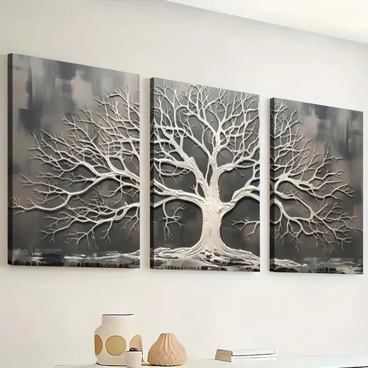3pcs Simple Wind Abstract Dead Tree Art Wall Art Set Canvas Framed 40x60cm - High Quality Print 100% Australian Made Wall Canvas Ready to Hang