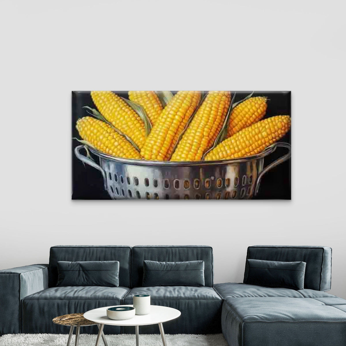Still Life Corn Food Artwork Wall Art Canvas Office Home Room Framed 120x60cm