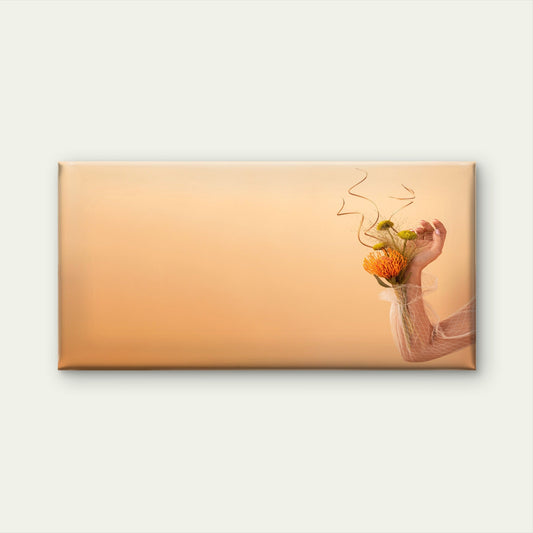 Orange Toned Floral Display Wall Art Canvas Office Home Room Framed 80x45cm