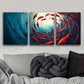 3pcs Red Fish Spiral Ocean Metal Print Ready to Hang Art