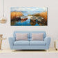Beach Ocean Reflective Waters & Golden Grasses Wall Art canvas office home room framed 120x60cm