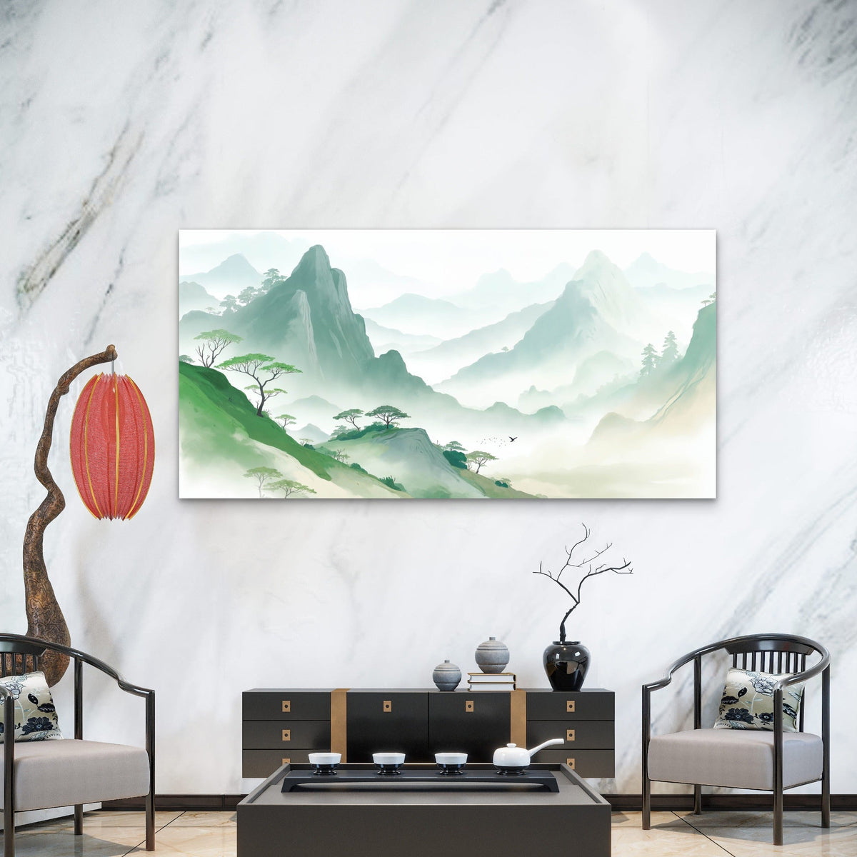 Morning Breath of Mountains Wall Art Canvas Office Home Room Framed 120x60cm