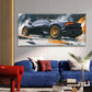 Graffiti Abstract Racing Car Wall Art Canvas Office Home Room Framed 80x45cm