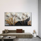 Abstract Tulip White & Golden Wall Art Canvas Office Home Room Framed 80x45cm