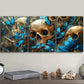 3pcs Skulls and blue flowers with butterflies Metal Print Ready to Hang Art